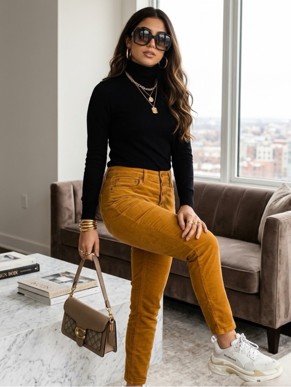 J.Crew 9" High-Rise Skinny Corduroy Pants Button Fly Mustard Gold 28 Petite